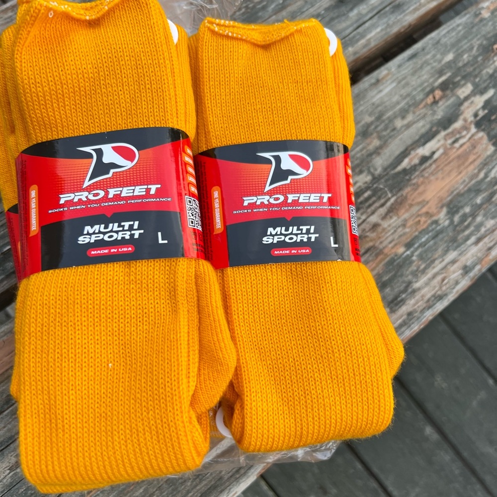 Gold, athletic socks